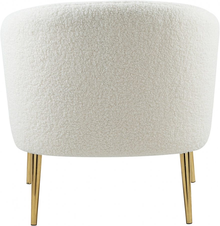 Barlow White Faux Fur Chair from Meridian - Luna Furniture