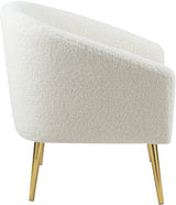 Barlow White Faux Fur Chair from Meridian - Luna Furniture