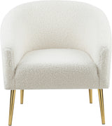 Barlow White Faux Fur Chair from Meridian - Luna Furniture