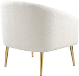 Barlow White Faux Fur Chair from Meridian - Luna Furniture