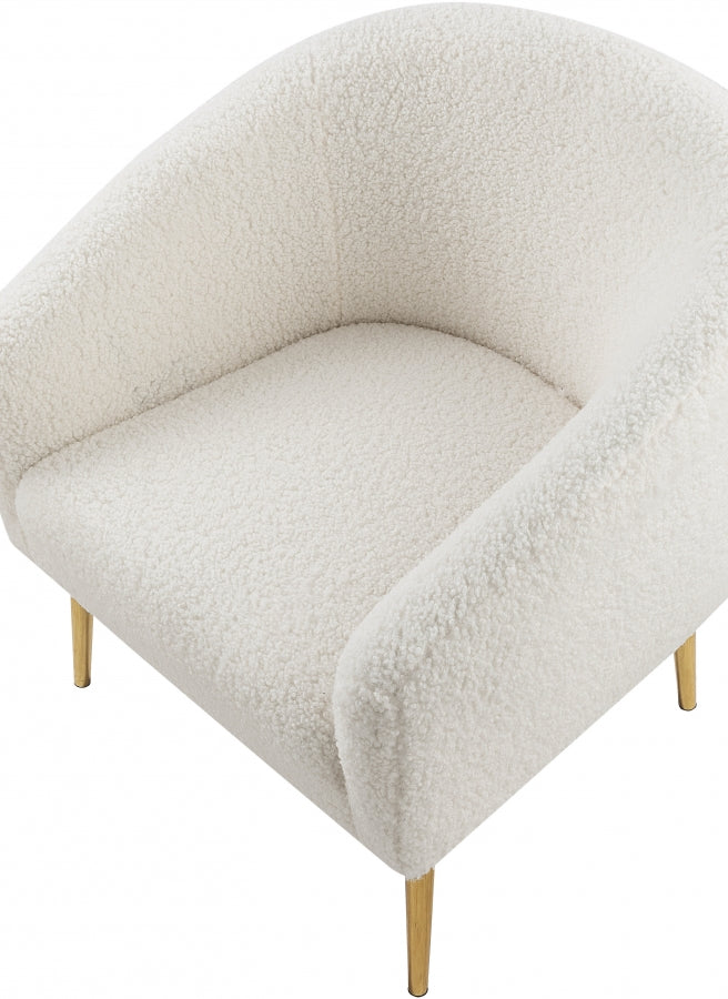 Barlow White Faux Fur Chair from Meridian - Luna Furniture