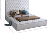 Bliss White Velvet Full Bed from Meridian - Luna Furniture