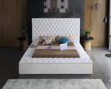 Bliss White Velvet Full Bed from Meridian - Luna Furniture