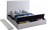 Bliss White Velvet Full Bed from Meridian - Luna Furniture