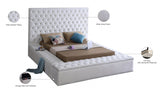 Bliss White Velvet Full Bed from Meridian - Luna Furniture