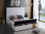 Bliss White Velvet King Bed from Meridian - Luna Furniture