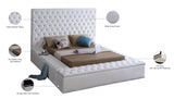 Bliss White Velvet King Bed from Meridian - Luna Furniture