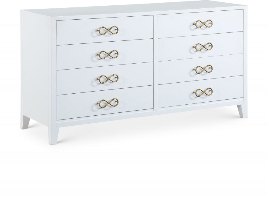 Bowtie White Dresser from Meridian - Luna Furniture