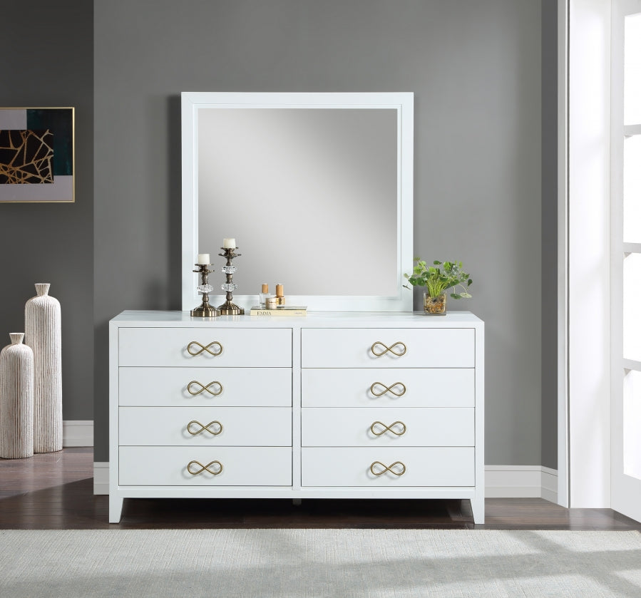 Bowtie White Dresser from Meridian - Luna Furniture