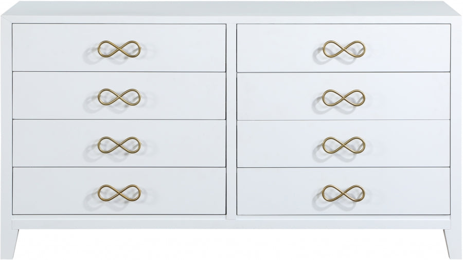 Bowtie White Dresser from Meridian - Luna Furniture