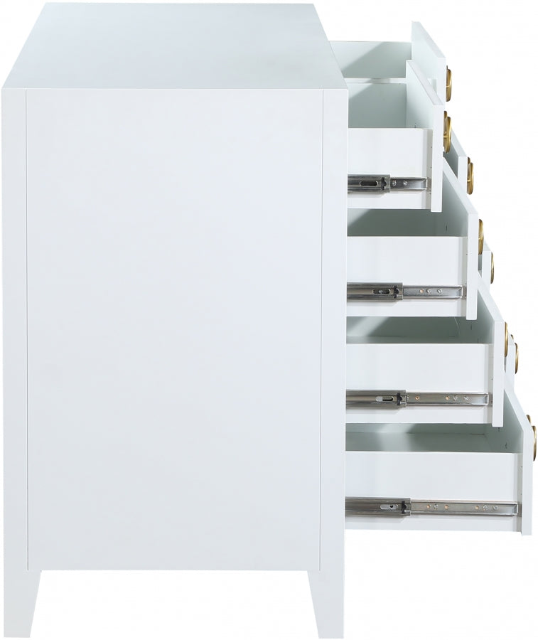 Bowtie White Dresser from Meridian - Luna Furniture