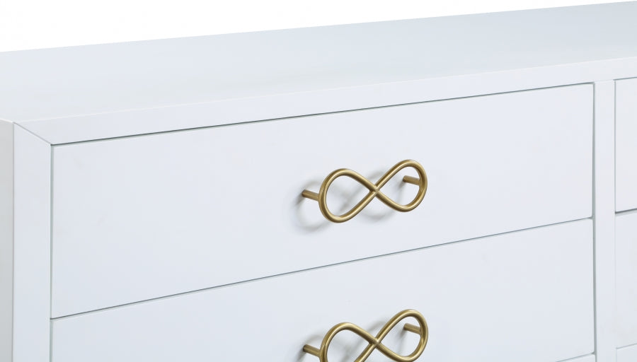 Bowtie White Dresser from Meridian - Luna Furniture