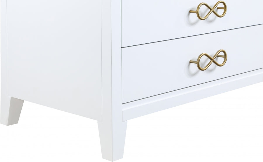 Bowtie White Dresser from Meridian - Luna Furniture