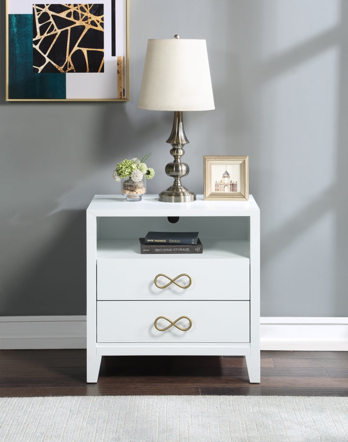 Bowtie White Nightstand from Meridian - Luna Furniture