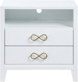 Bowtie White Nightstand from Meridian - Luna Furniture