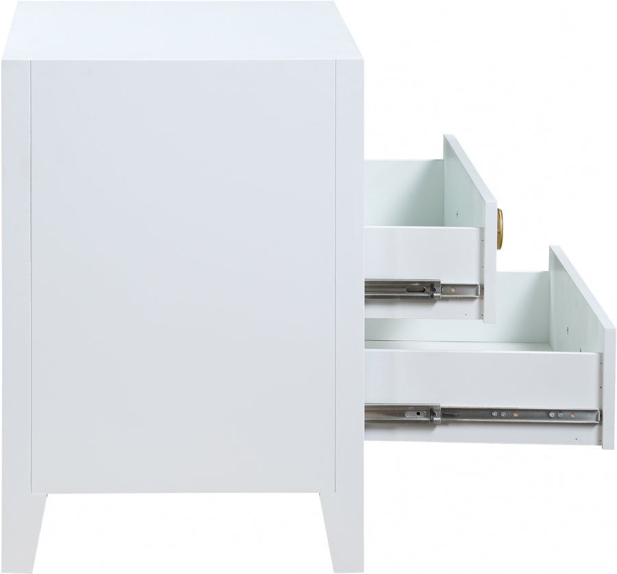 Bowtie White Nightstand from Meridian - Luna Furniture