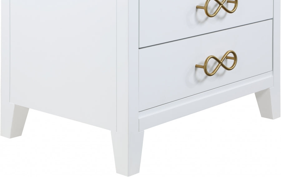 Bowtie White Nightstand from Meridian - Luna Furniture