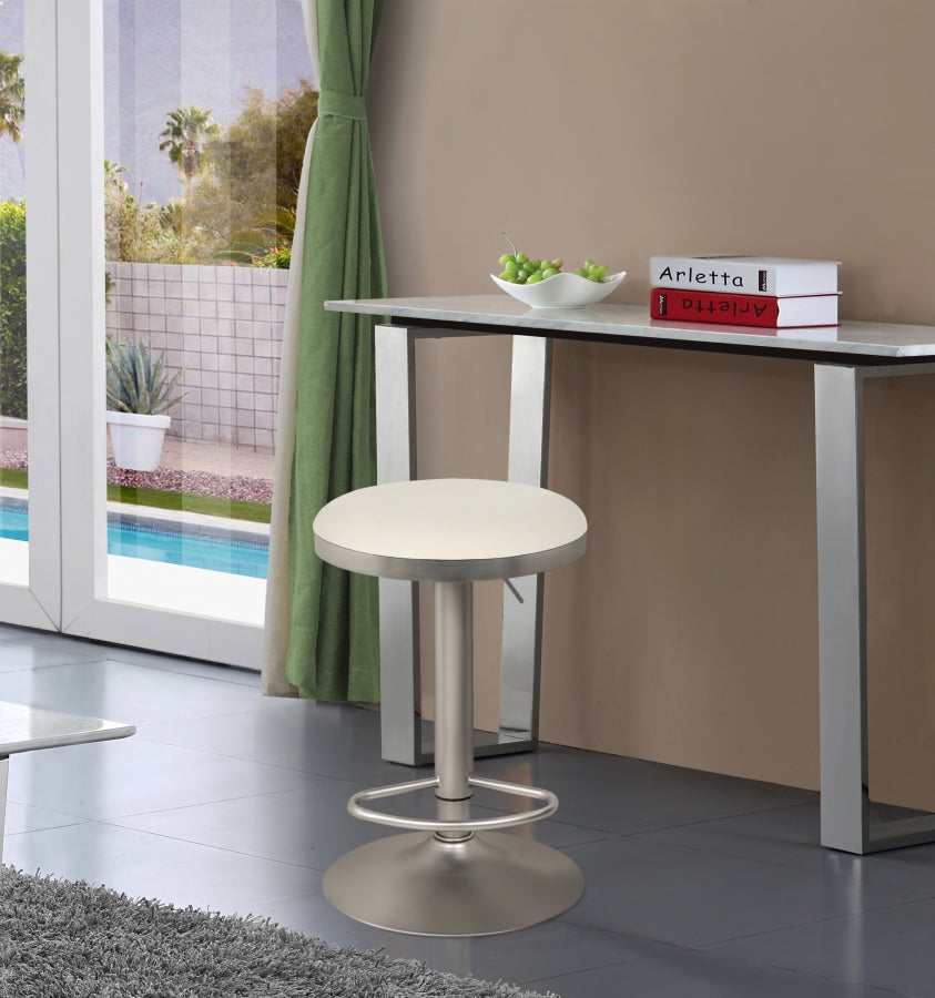 Brody White/Silver Adjustable Stool from Meridian - Luna Furniture