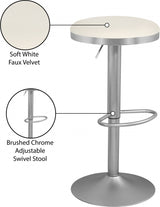 Brody White/Silver Adjustable Stool from Meridian - Luna Furniture