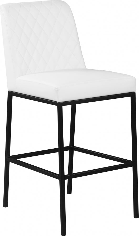 Bryce White Faux Leather Bar Stool, Set of 2 from Meridian - Luna Furniture