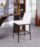 Bryce White Faux Leather Bar Stool, Set of 2 from Meridian - Luna Furniture