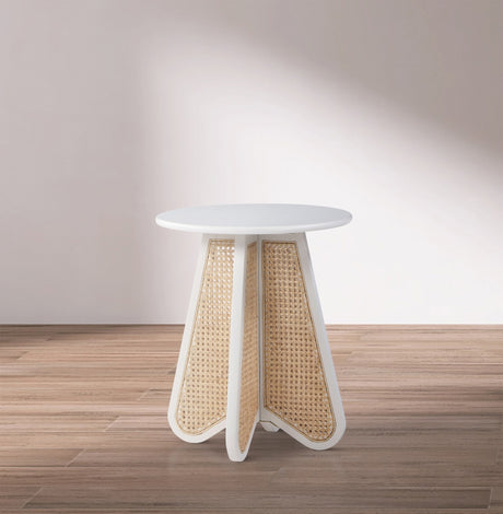 White Butterfly End Table from Meridian - Luna Furniture