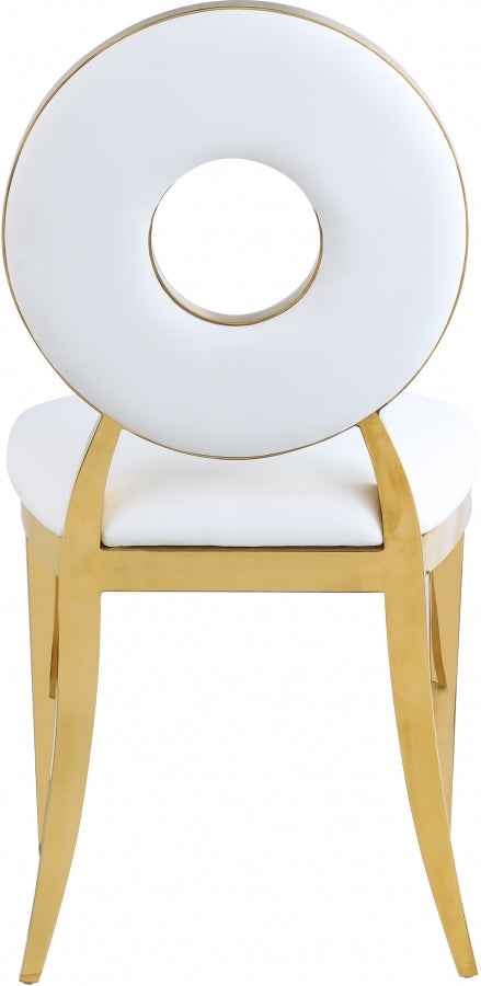 Carousel White Faux Leather Dining Chair, Set of 2 from Meridian - Luna Furniture