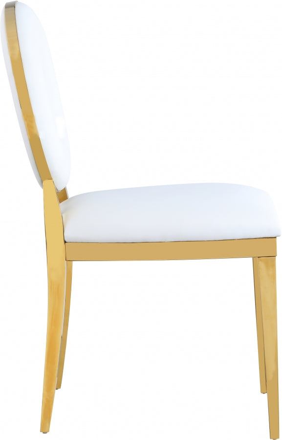 Carousel White Faux Leather Dining Chair, Set of 2 from Meridian - Luna Furniture