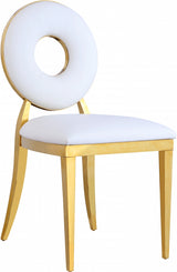 Carousel White Faux Leather Dining Chair, Set of 2 from Meridian - Luna Furniture