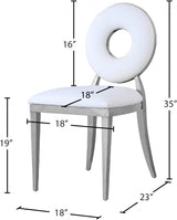 Carousel White Faux Leather Dining Chair from Meridian - Luna Furniture