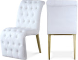 Curve White Faux Leather Dining Chair, Set of 2 from Meridian - Luna Furniture