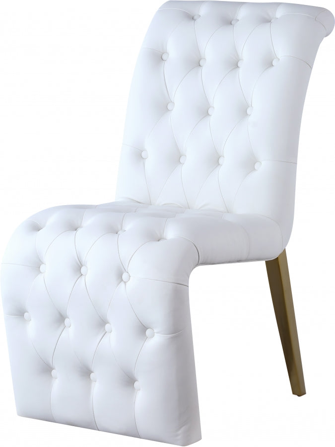 Curve White Faux Leather Dining Chair, Set of 2 from Meridian - Luna Furniture