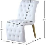 Curve White Faux Leather Dining Chair, Set of 2 from Meridian - Luna Furniture