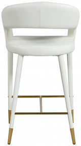 Destiny White Faux Leather Stool from Meridian - Luna Furniture