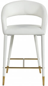 Destiny White Faux Leather Stool from Meridian - Luna Furniture