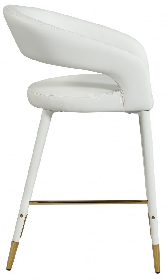 Destiny White Faux Leather Stool from Meridian - Luna Furniture