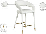 Destiny White Faux Leather Stool from Meridian - Luna Furniture