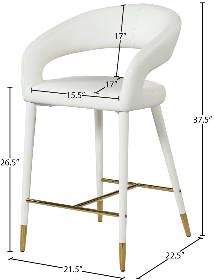 Destiny White Faux Leather Stool from Meridian - Luna Furniture