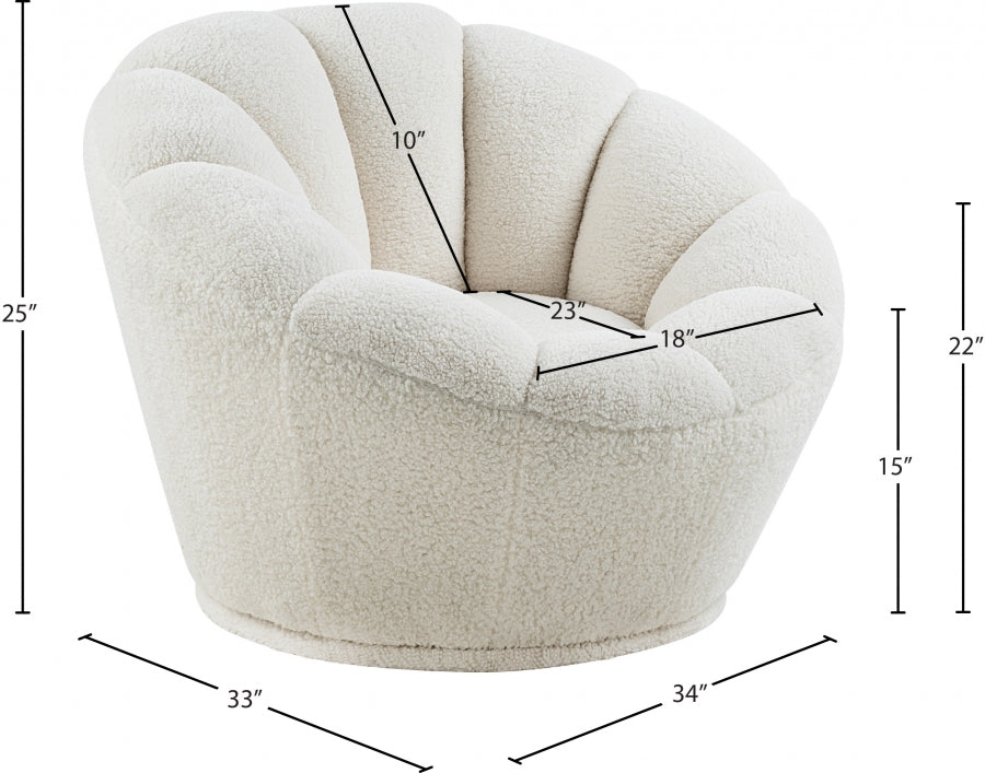 Dream White Faux Sheepskin Fur Accent Chair from Meridian - Luna Furniture