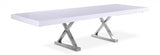 Excel White Extendable 2 Leaf Dining Table from Meridian - Luna Furniture