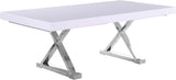 Excel White Extendable 2 Leaf Dining Table from Meridian - Luna Furniture