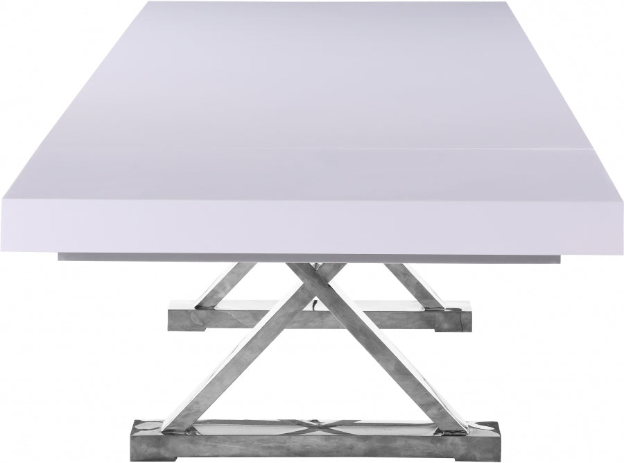 Excel White Extendable 2 Leaf Dining Table from Meridian - Luna Furniture