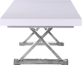 Excel White Extendable 2 Leaf Dining Table from Meridian - Luna Furniture