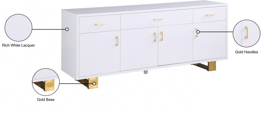 Excel White Sideboard/Buffet from Meridian - Luna Furniture