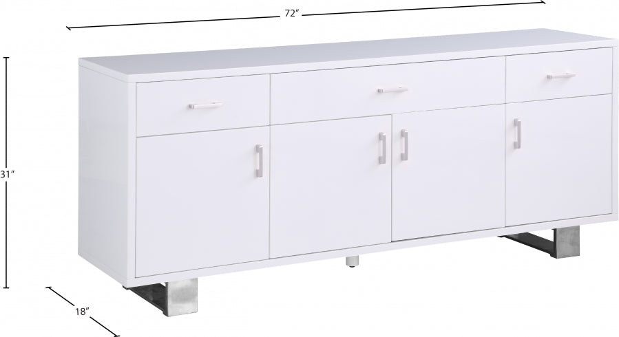 Excel White Sideboard/Buffet from Meridian - Luna Furniture