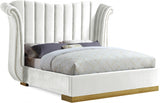 Flora White Velvet King Bed from Meridian - Luna Furniture