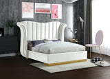 Flora White Velvet King Bed from Meridian - Luna Furniture