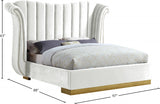 Flora White Velvet King Bed from Meridian - Luna Furniture