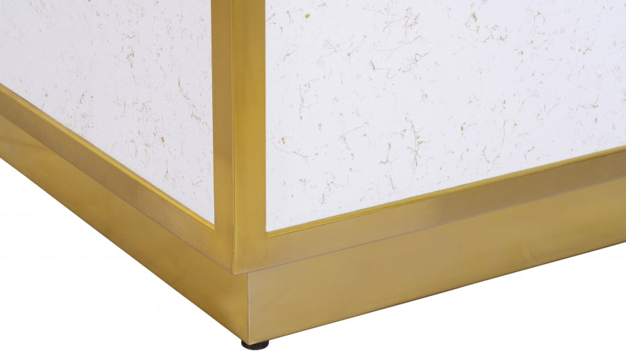 Glitz White/Gold Coffee Table from Meridian - Luna Furniture