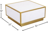 Glitz White/Gold Coffee Table from Meridian - Luna Furniture